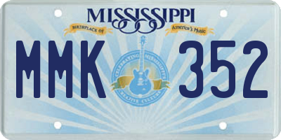 MS license plate MMK352