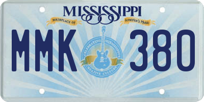 MS license plate MMK380