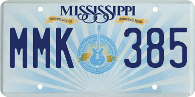 MS license plate MMK385