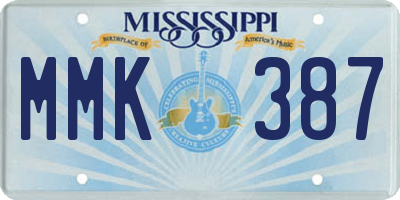 MS license plate MMK387