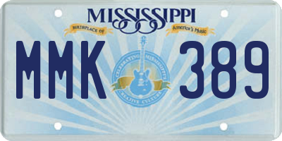 MS license plate MMK389