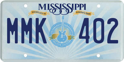 MS license plate MMK402