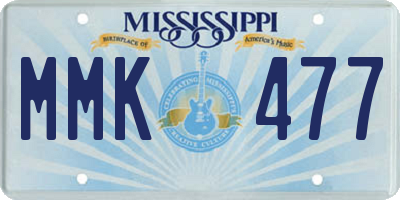 MS license plate MMK477