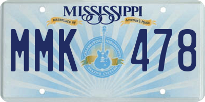 MS license plate MMK478