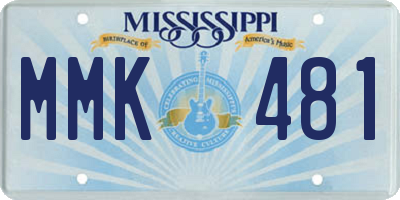 MS license plate MMK481