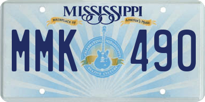 MS license plate MMK490