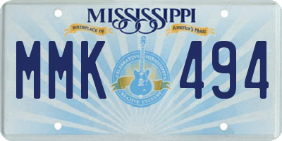 MS license plate MMK494