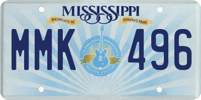 MS license plate MMK496