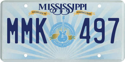 MS license plate MMK497