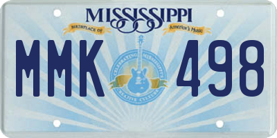 MS license plate MMK498