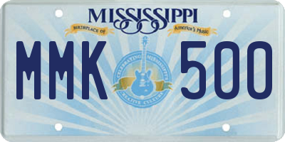 MS license plate MMK500