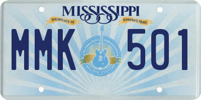MS license plate MMK501