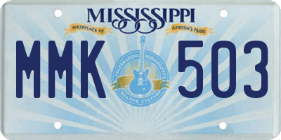 MS license plate MMK503
