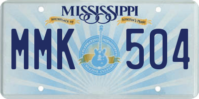 MS license plate MMK504