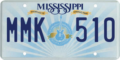 MS license plate MMK510