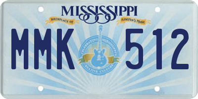 MS license plate MMK512