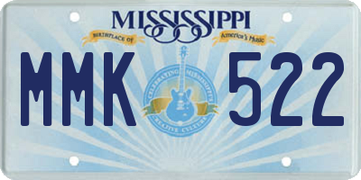 MS license plate MMK522