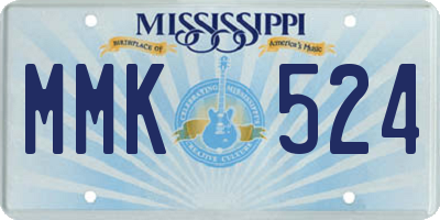 MS license plate MMK524