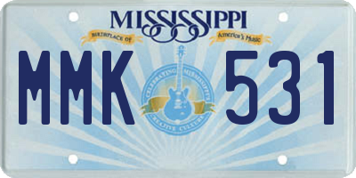 MS license plate MMK531