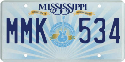 MS license plate MMK534