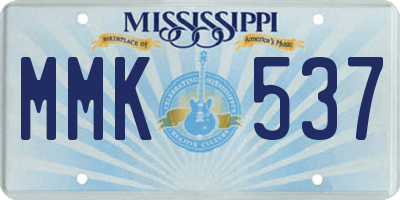 MS license plate MMK537