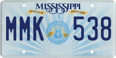 MS license plate MMK538
