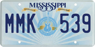 MS license plate MMK539