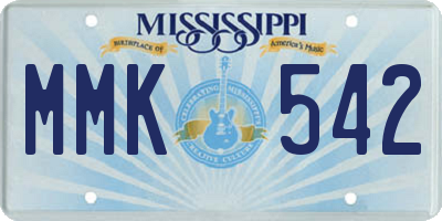 MS license plate MMK542