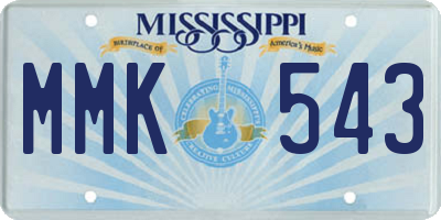 MS license plate MMK543