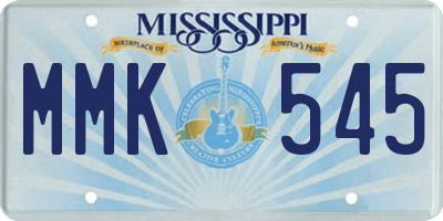 MS license plate MMK545
