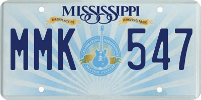 MS license plate MMK547