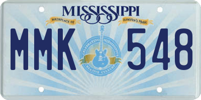 MS license plate MMK548