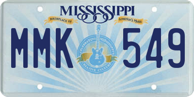 MS license plate MMK549