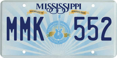 MS license plate MMK552