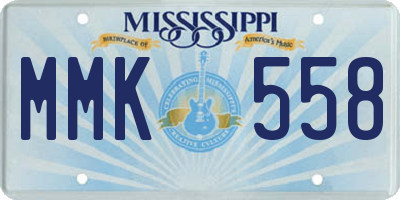 MS license plate MMK558