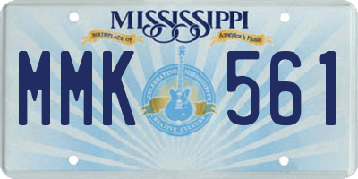 MS license plate MMK561