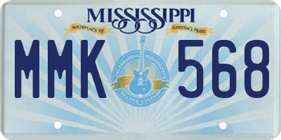 MS license plate MMK568