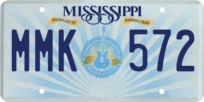 MS license plate MMK572