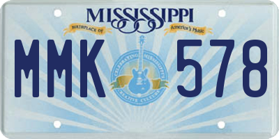 MS license plate MMK578