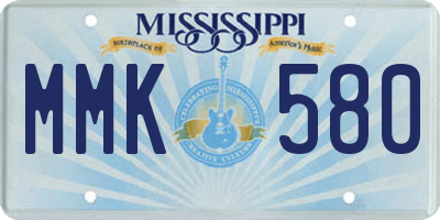 MS license plate MMK580
