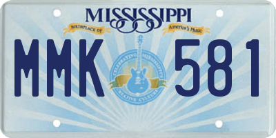 MS license plate MMK581