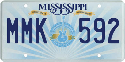 MS license plate MMK592