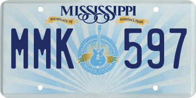 MS license plate MMK597