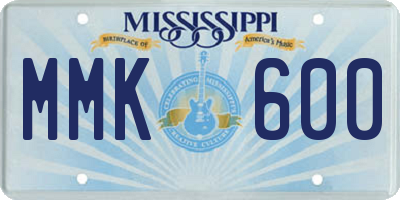 MS license plate MMK600