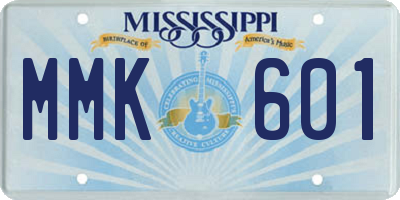 MS license plate MMK601