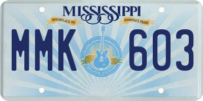 MS license plate MMK603
