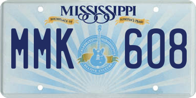 MS license plate MMK608