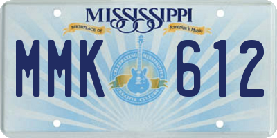 MS license plate MMK612