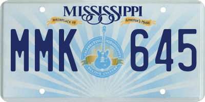 MS license plate MMK645
