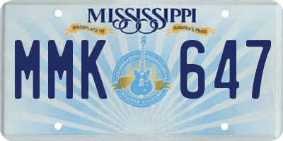 MS license plate MMK647